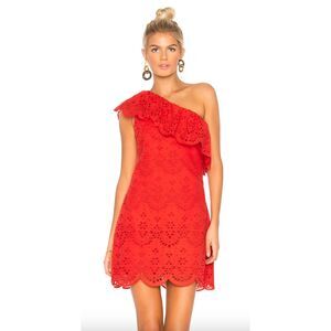 Cupcakes and Cashmere Revolve Eyelet Cosmo Dress in Coral Size Small Cotton